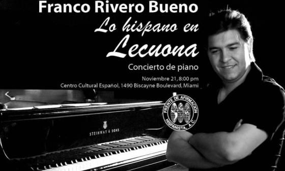 Cartel de concierto de Franco Rivero. Lo hispano en Lecuona