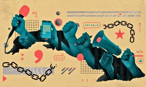Alegoría visual del periodismo independiente cubano. Obra de Rafael Alejandro García.