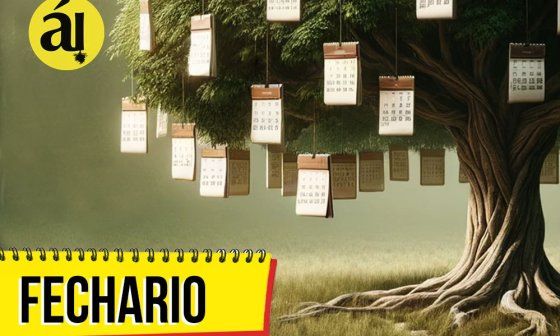 Fechario de Cuba en Árbol Invertido. Dosier. Árbol del que cuelgan almanaques fechas calendarios