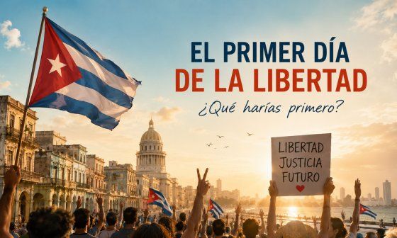 El primer día de la libertad de Cuba. ¿Qué harías primero? Cubanos con banderas