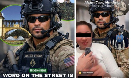 Publicaciones que informan que el cubanoamericano Alexis "Cuco" Mendieta es el jefe del comando que capturó a Nicolás Maduro en enero de 2026.