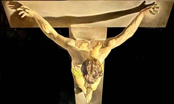 Salvador Dalí: "Cristo de San Juan de la Cruz" (1954), detalle.