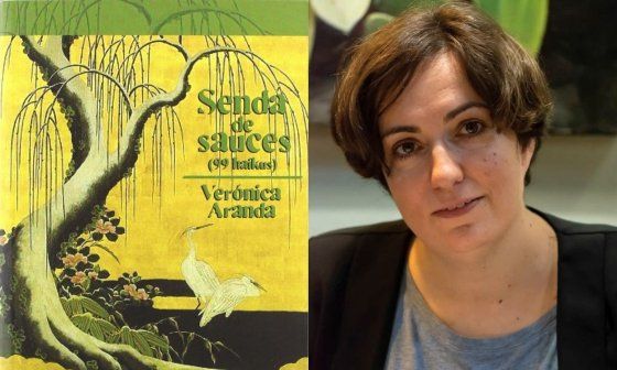 Poemario "Senda de sauces" (2011) y su autora Verónica Aranda.