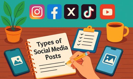 Diseño de tipos de post posibles en las redes sociales