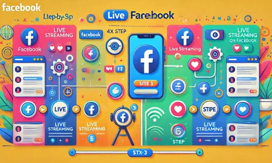 Diseño imagen cómo transmitir en vivo en Facebook