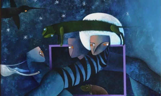 "Una noche en Cienfuegos" (ca. 2008), cuadro del pintor cubano Vicente Rodríguez Bonachea.