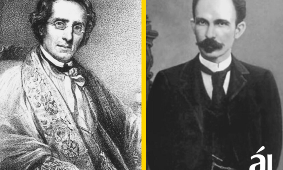 Retratos de Varela y Martí, padres fundadores de la nación cubana.