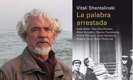 El periodista y escritor ruso Vitali Shentalisnki y su libro "La palabra arrestada" (2018).