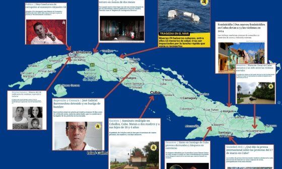 Ilustración de mapa interactivo de Cuba. los 10 sucesos del 2024