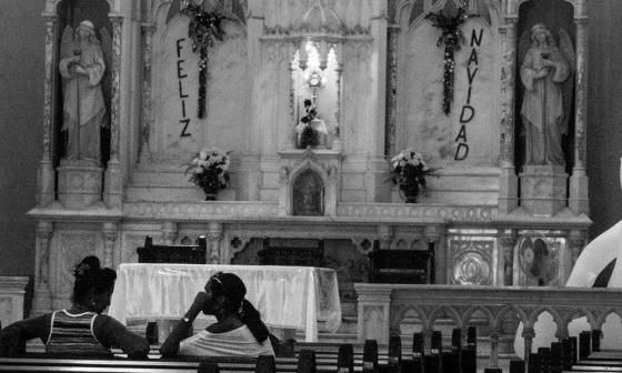 Templo cubano en Navidad. 