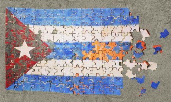 Puzle de bandera cubana.