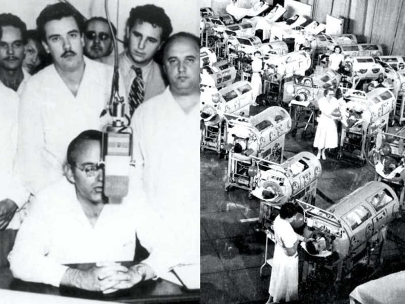 Eduardo Chibás, observado por Fidel Castro.