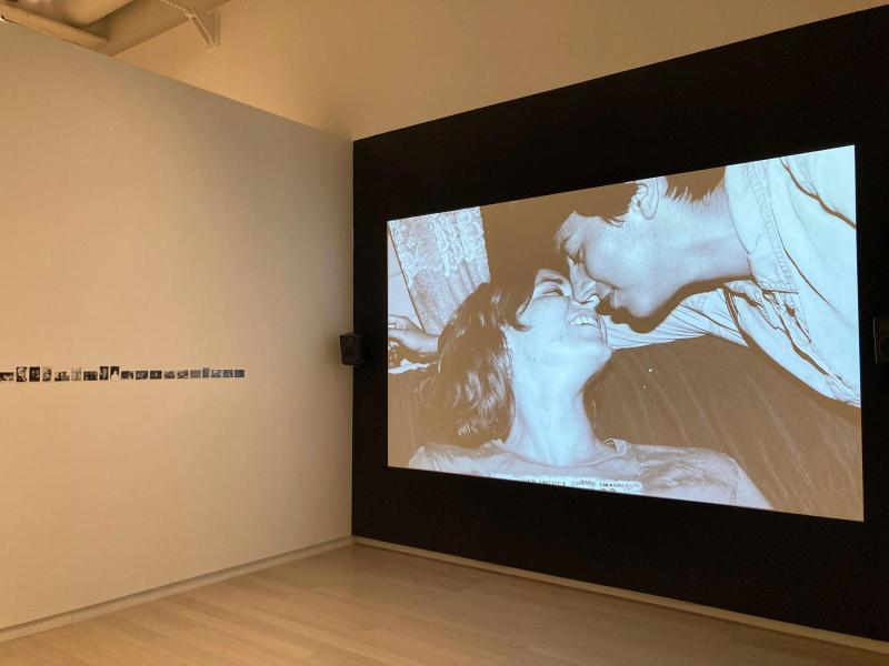 Vista de la exposición "Sin Autorización: Contemporary Cuban Art". Obras "Hotel Roma y "De la Reforma a la Contrarreforma" de Leandro Feal