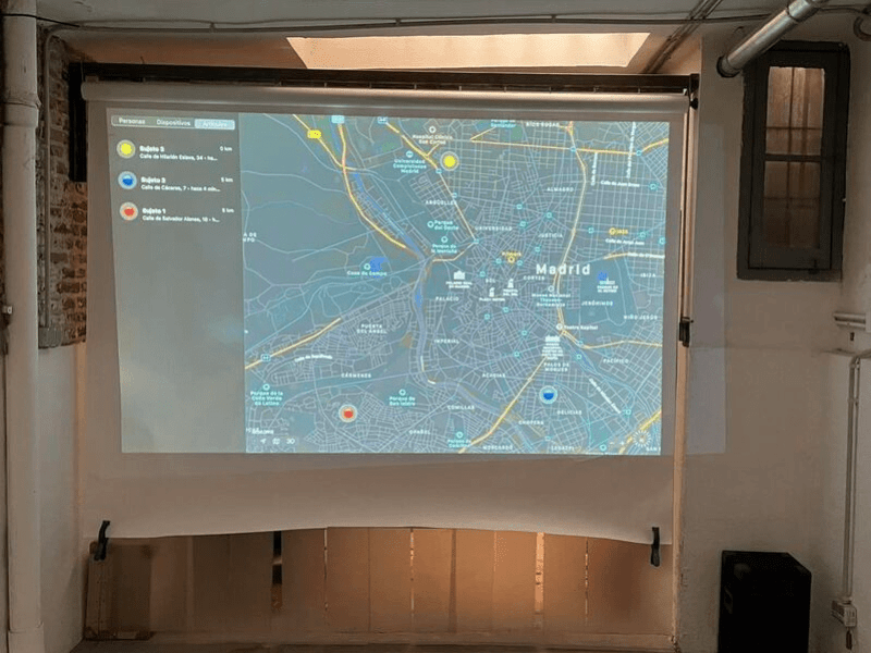 Mapa proyectado del seguimiento de una persona en tiempo real.