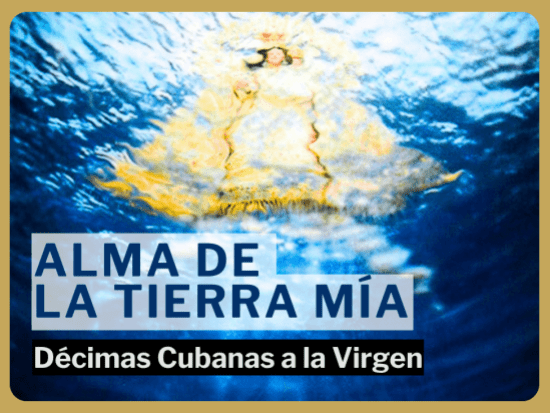 Portada de antología de décimas cubanas a la Virgen. Obra plástica: "El amor nos une, 2012. Autor: Mercedes (MERCY) Rivadulla Pérez