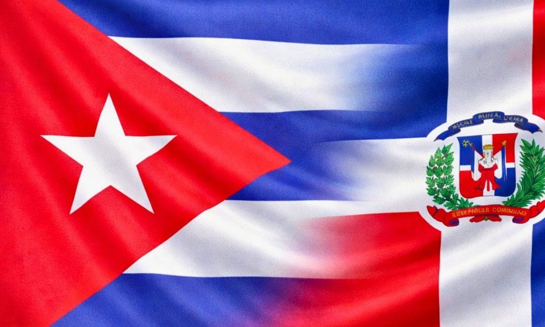 Banderas de Cuba y República Dominicana.