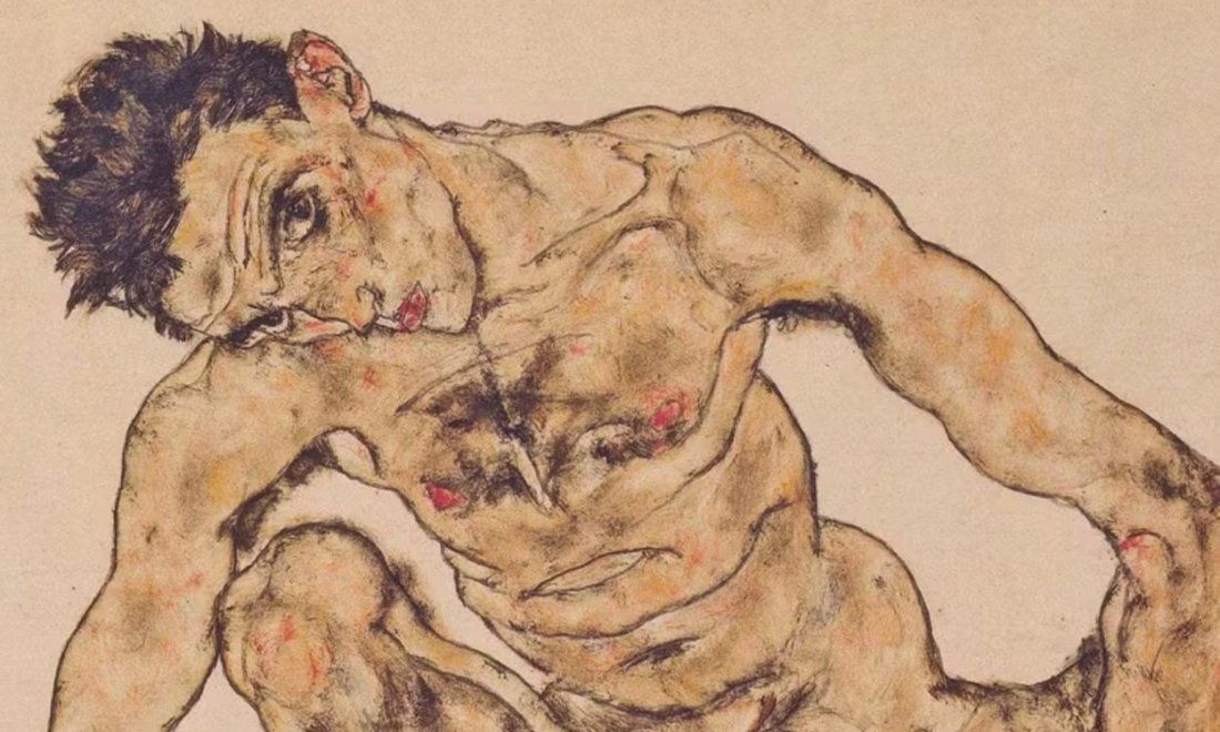 "Desnudo masculino incorporándose" (1910) de Egon Schiele.