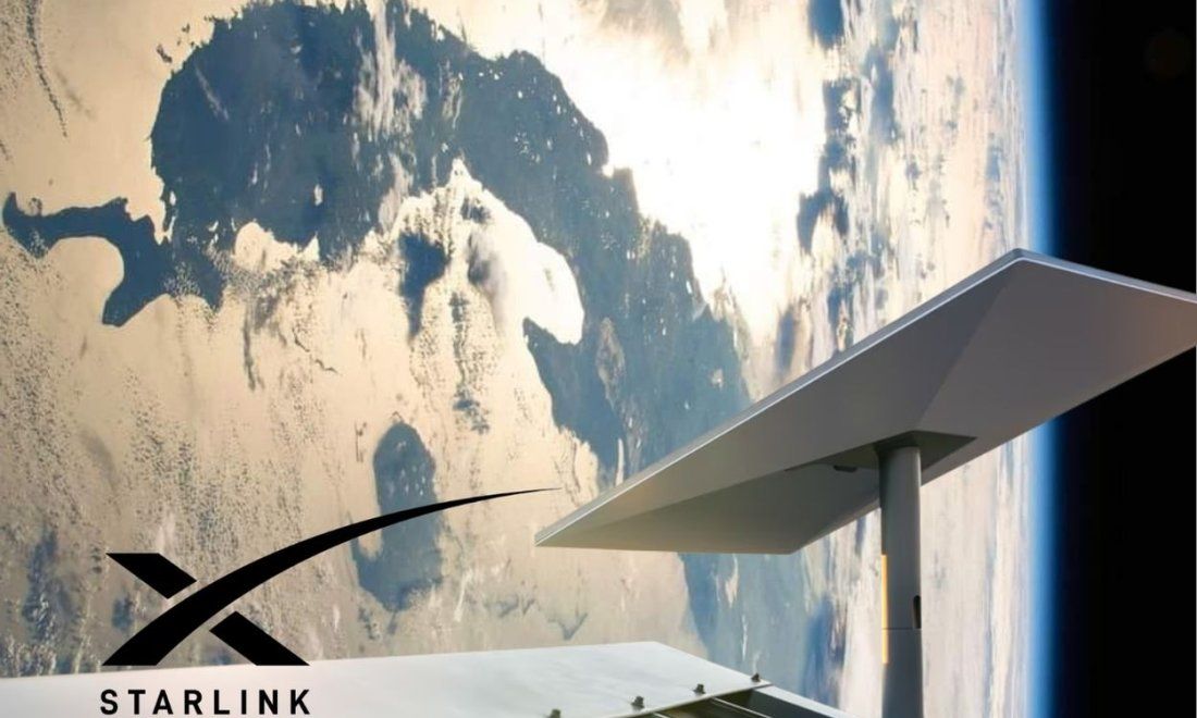 Antena de Stalink y Cuba vista desde el espacio.