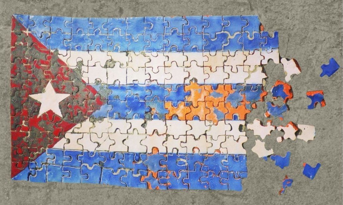 Puzle de bandera cubana.