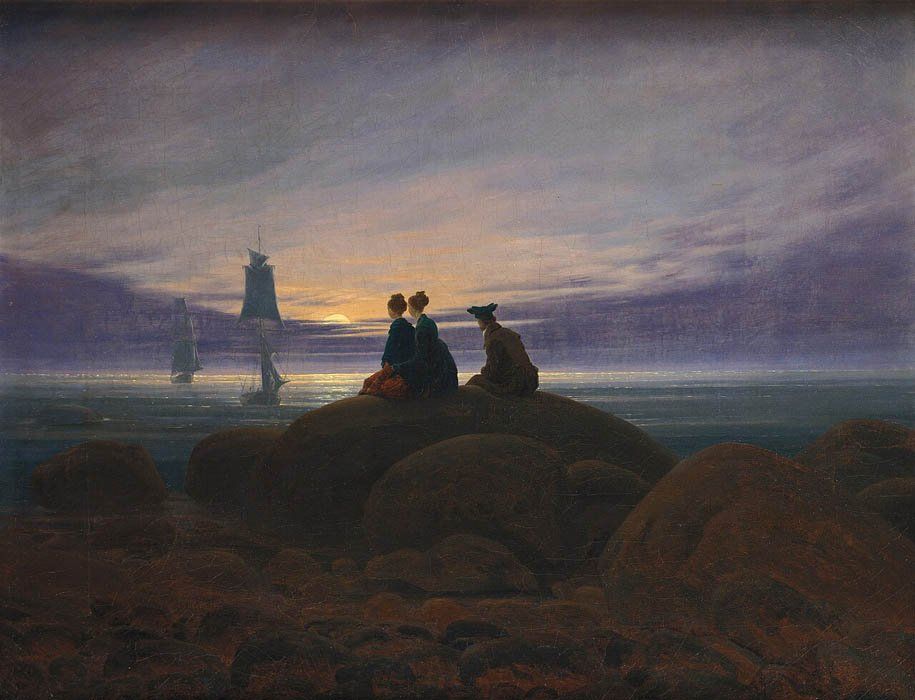 Caspar David Friedrich: "Salida de la luna sobre el mar" (ca. 1822). |  Imagen:  