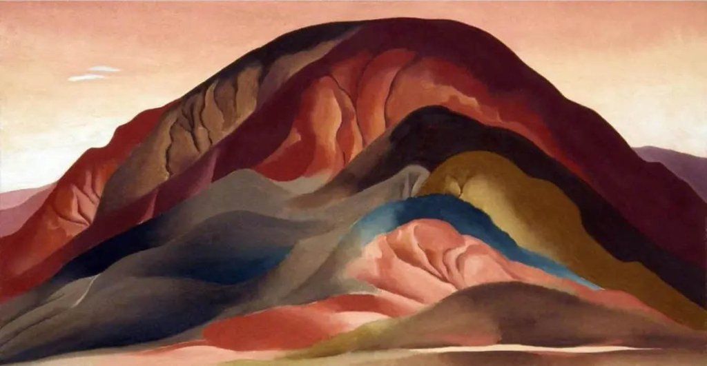 Georgia O'Keeffe: "Colinas de óxido rojo" (1930). |  Imagen:  