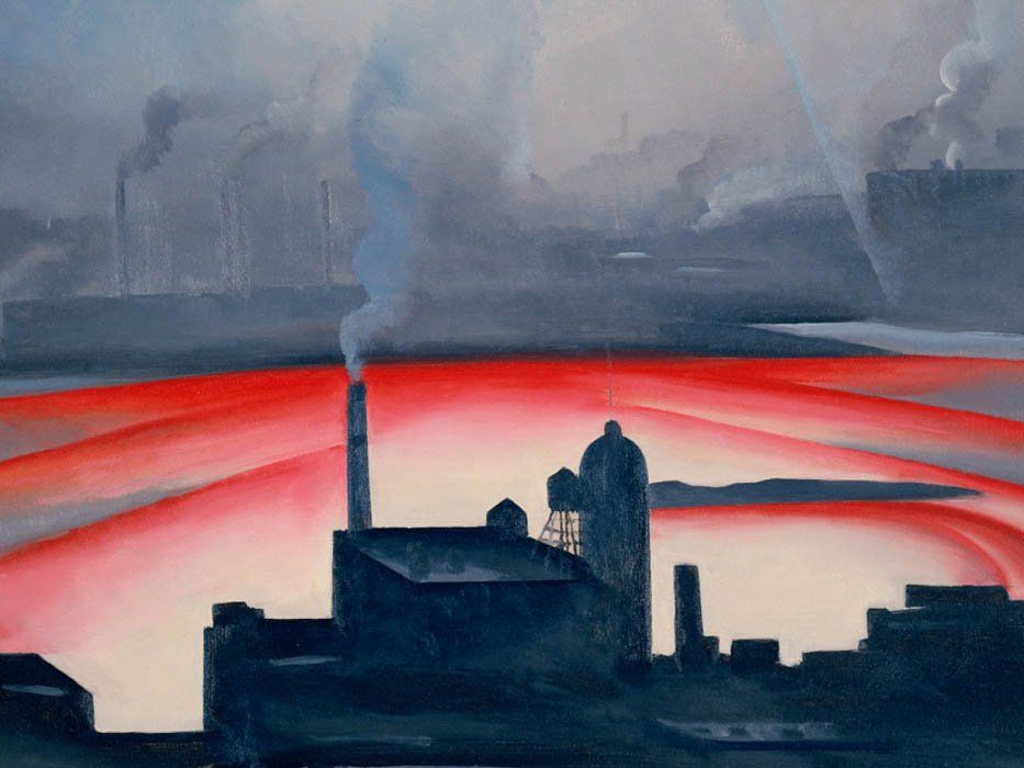 Georgia O'Keeffe: "East River desde el Shelton" (1927-1928), detalle. |  Imagen:  