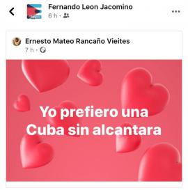 Post del pintor Ernesto Rancaño, compartido por el viceministro León Jacomino.